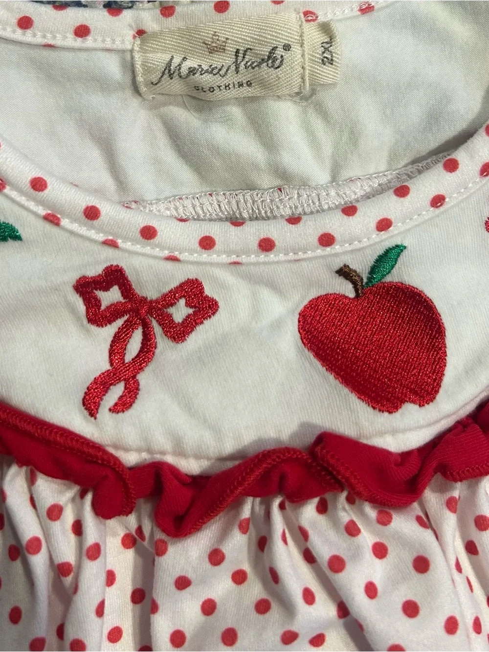 Marie Nicole Apple Polka Dot Short Set 2XL (6Y) EUC